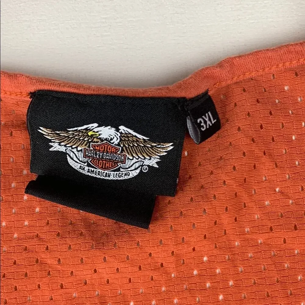 Harley Davidson women's 3x Black Orange Logo Tank hog biker ride mesh moto